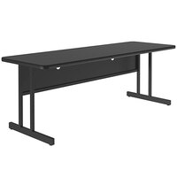 Correll 72" x 24" Rectangular Black Granite Finish Keyboard Height High Pressure Top Computer Table