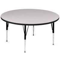 Correll 42" Round 19" - 29" Gray Granite Adjustable Height High-Pressure Top Activity Table