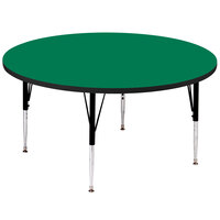 Correll 60" Round 19" - 29" Green Adjustable Height High-Pressure Top Activity Table