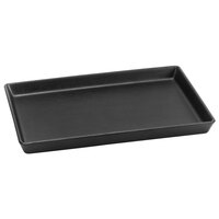 Delfin from Steelite International DFTRC128LT010 Linen 12" x 8" x 1" Black Rectangular Melamine Tray