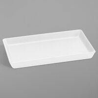 Delfin from Steelite International DFTRC106LT020 Linen 10" x 6" x 1" White Rectangular Melamine Tray