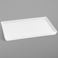 Delfin from Steelite International DFTRC1410LT020 Linen 14" x 10" x 1" White Rectangular Melamine Tray