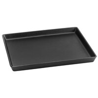 Delfin from Steelite International DFTRC1210LT010 Linen 12" x 10" x 1" Black Rectangular Melamine Tray