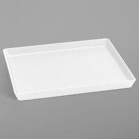 Delfin from Steelite International DFTRC1210LT020 Linen 12" x 10" x 1" White Rectangular Melamine Tray