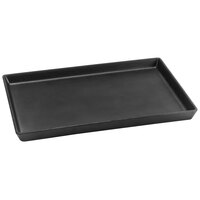 Delfin from Steelite International DFTRC1410LT010 Linen 14" x 10" x 1" Black Rectangular Melamine Tray