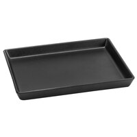 Delfin from Steelite International DFTRC108LT010 Linen 10" x 8" x 1" Black Rectangular Melamine Tray