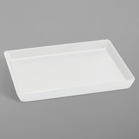 Delfin from Steelite International DFTRC108LT020 Linen 10" x 8" x 1" White Rectangular Melamine Tray