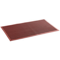 Choice Red Rubber Grease-Resistant Anti-Fatigue Floor Mat with Beveled Edge - 1/2" Thick