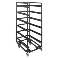 Eastern Tabletop ST5955BST Hub Buffet 33 1/2" x 27" x 74" Black Coated Steel Tile Storage Cart