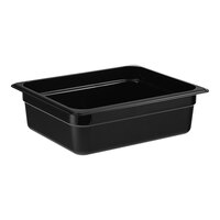 Cambro 24CW110 Camwear 1/2 Size Black Polycarbonate Food Pan - 4" Deep