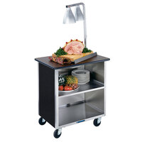 Lakeside 626B Black Laminate 3 Shelf Stainless Steel Utility Cart - 18 3/4" x 28 1/4" x 32 5/8"