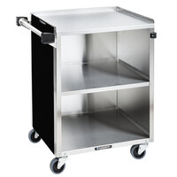 Lakeside 610B Black Vinyl 3 Shelf Stainless Steel Utility Cart - 27 3/4" x 16 1/2" x 32 3/4"