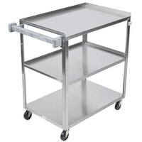 Vollrath 97121 Stainless Steel 3 Shelf Utility Cart - 30 1/2" x 18 1/2" x 32"