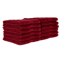 Monarch Brands True Colors 12" x 12" 100% Ring Spun Cotton Burgundy Wash Cloth 1 lb. - 300/Case
