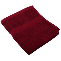 Monarch Brands True Colors 16" x 27" 100% Ring Spun Cotton Burgundy Hand Towel 3 lb. - 120/Case