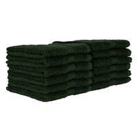 Monarch Brands True Colors 12" x 12" 100% Ring Spun Cotton Hunter Green Wash Cloth 1 lb. - 300/Case