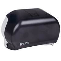 San Jamar R3600TBK Versatwin Double Roll Standard Toilet Tissue Dispenser - Black Pearl