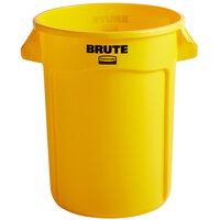 Rubbermaid FG263200YEL BRUTE 32 Gallon Yellow Round Trash Can