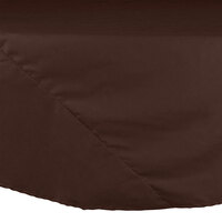 Intedge 132" Round Brown Seamed 65/35 Poly/Cotton Blend Hemmed Cloth Table Cover
