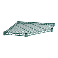 Regency 24" NSF Green Epoxy Wire Pentagon Corner Shelf