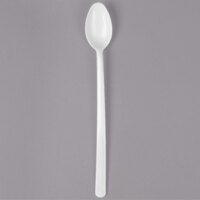 Dart SO8BW 8" White Plastic Soda / Milkshake Spoon - 1000/Case