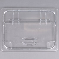 Cambro 20CWLN135 Camwear 1/2 Size Clear Polycarbonate FlipLid with Spoon Notch