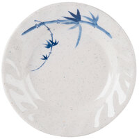 Thunder Group 1206BB Blue Bamboo 6" Round Melamine Curved Rim Plate - 12/Pack