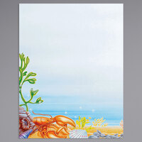 Choice 8 1/2" x 11" Menu Paper - Seafood Themed Ocean Design Left Insert - 100/Pack