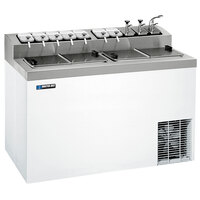 Master-Bilt FLR-80 White Flip Top Ice Cream Dipping Cabinet with Topping Rail - 54"
