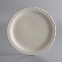 Libbey NR-9 Kingsmen White 9 1/2" Ultima Cream White Narrow Rim Round Stoneware Plate - 24/Case