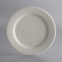 Libbey PWC-45 Princess White 10 1/2" Ultima Cream White Round Rolled Edge Stoneware Plate - 12/Case