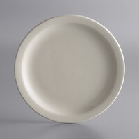 Libbey NR-8 Kingsmen White 9" Ultima Cream White Narrow Rim Round Stoneware Plate - 24/Case