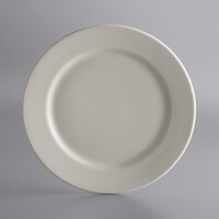 Libbey PWC-50 Princess White 12" Ultima Cream White Round Rolled Edge Stoneware Plate - 12/Case