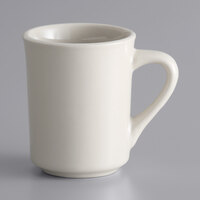 Libbey TM-8-W Princess White 8.5 oz. Ultima Cream White Rolled Edge Stoneware Mug - 36/Case