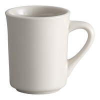 Libbey TM-8-W Princess White 8.5 oz. Ultima Cream White Rolled Edge Stoneware Mug - 36/Case