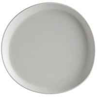 GET Enterprises CS-1050-LG Riverstone 10 1/2" Light Gray Irregular Round Matte Melamine Couple Plate - 12/Pack