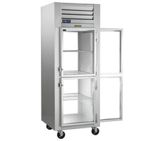 Traulsen G16003P 1 Section Half Solid Front, Half Glass Back Door Pass-Through Refrigerator - Right / Left Hinged Doors