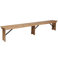 Flash Furniture XA-B-96X12-L-GG Hercules 96" x 12" x 17 3/4" Antique Rustic Solid Pine Folding Bench