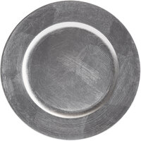 Tabletop Classics by Walco TRS-6651 13" Silver Round Plastic Charger Plate - 12/Pack