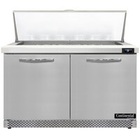 Continental Refrigerator SW48N18M-FB 48" 2 Door Mighty Top Front Breathing Refrigerated Sandwich Prep Table