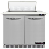Continental Refrigerator SW36-N-8C-FB 36" 2 Door Cutting Top Front Breathing Refrigerated Sandwich Prep Table