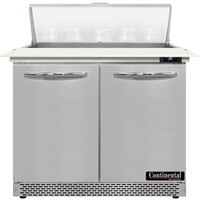 Continental Refrigerator SW36-N-10C-FB 36" 2 Door Cutting Top Front Breathing Refrigerated Sandwich Prep Table