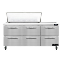 Continental Refrigerator SW72-N-18M-D 72" 6 Drawer Mighty Top Refrigerated Sandwich Prep Table