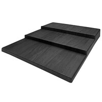 Delfin from Steelite International DFSU2430317CB 24" x 30" x 4 1/2" Modular Black Birch ABS Three Tiered Riser