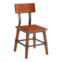 Lancaster Table & Seating Industrial Chair with Rustic Mahogany Finish