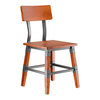 Lancaster Table & Seating Industrial Chair with Rustic Mahogany Finish