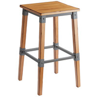 Lancaster Table & Seating Industrial Backless Bar Stool with Honey Maple Finish