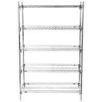 Metro 5A457C Stationary Super Erecta Adjustable 2 Series Chrome Wire Shelving Unit - 21" x 48" x 74"