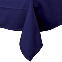 Intedge 54" x 96" Rectangular Navy Hemmed 65/35 Poly/Cotton Blend Cloth Table Cover