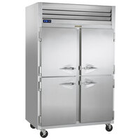 Traulsen G20004P 2 Section Solid Half Door Pass-Through Refrigerator - Left / Right Hinged Doors